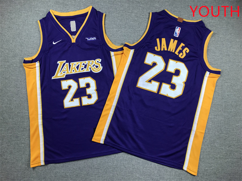 Youth Los Angeles Lakers #23 James Purple Nike 2025 NBA Jersey style 2
